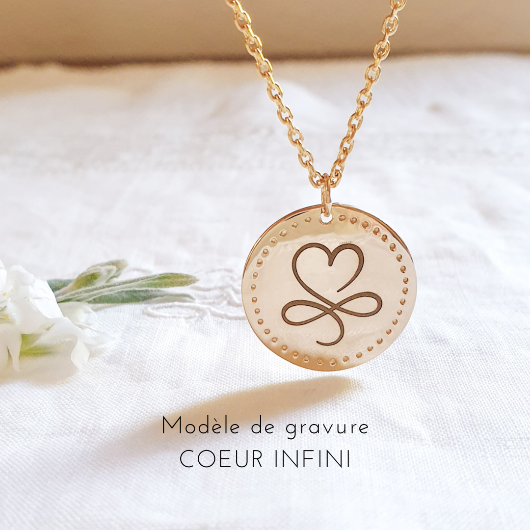 collier maman coeur infini grave