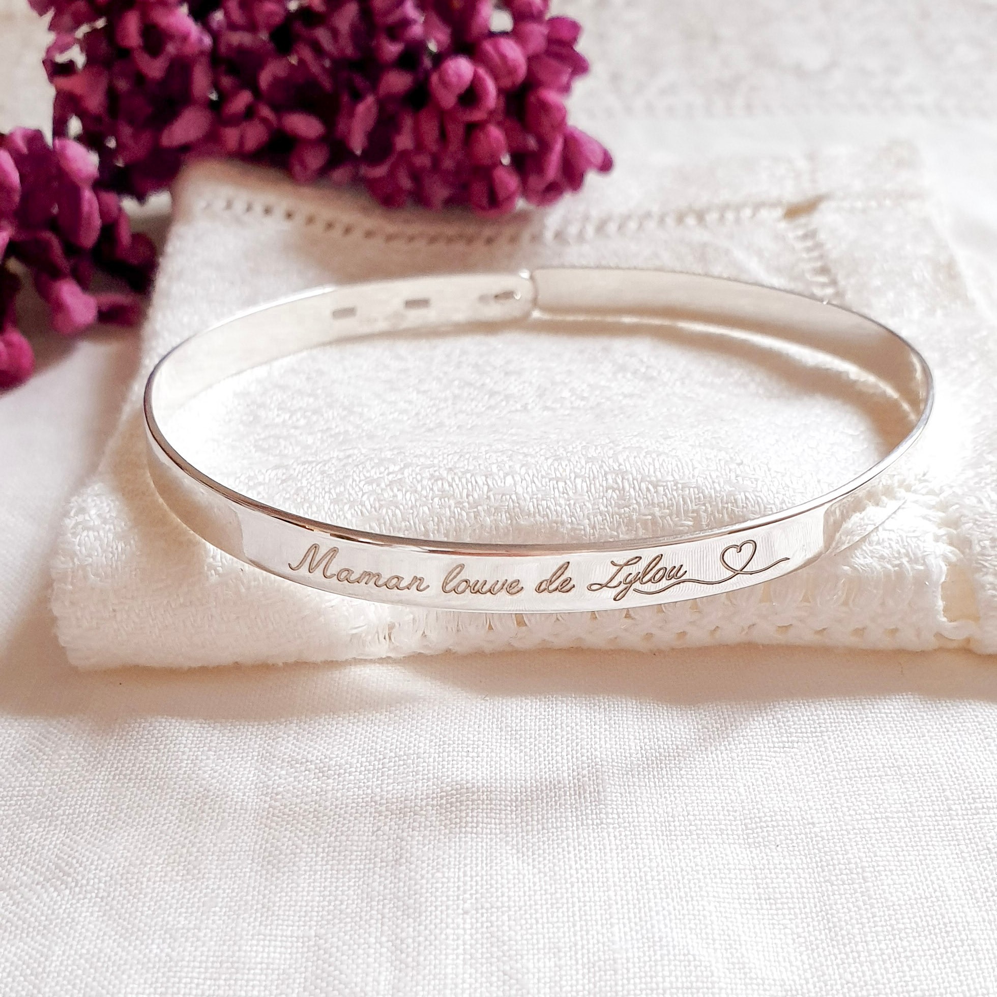 bracelet maman jonc argent
