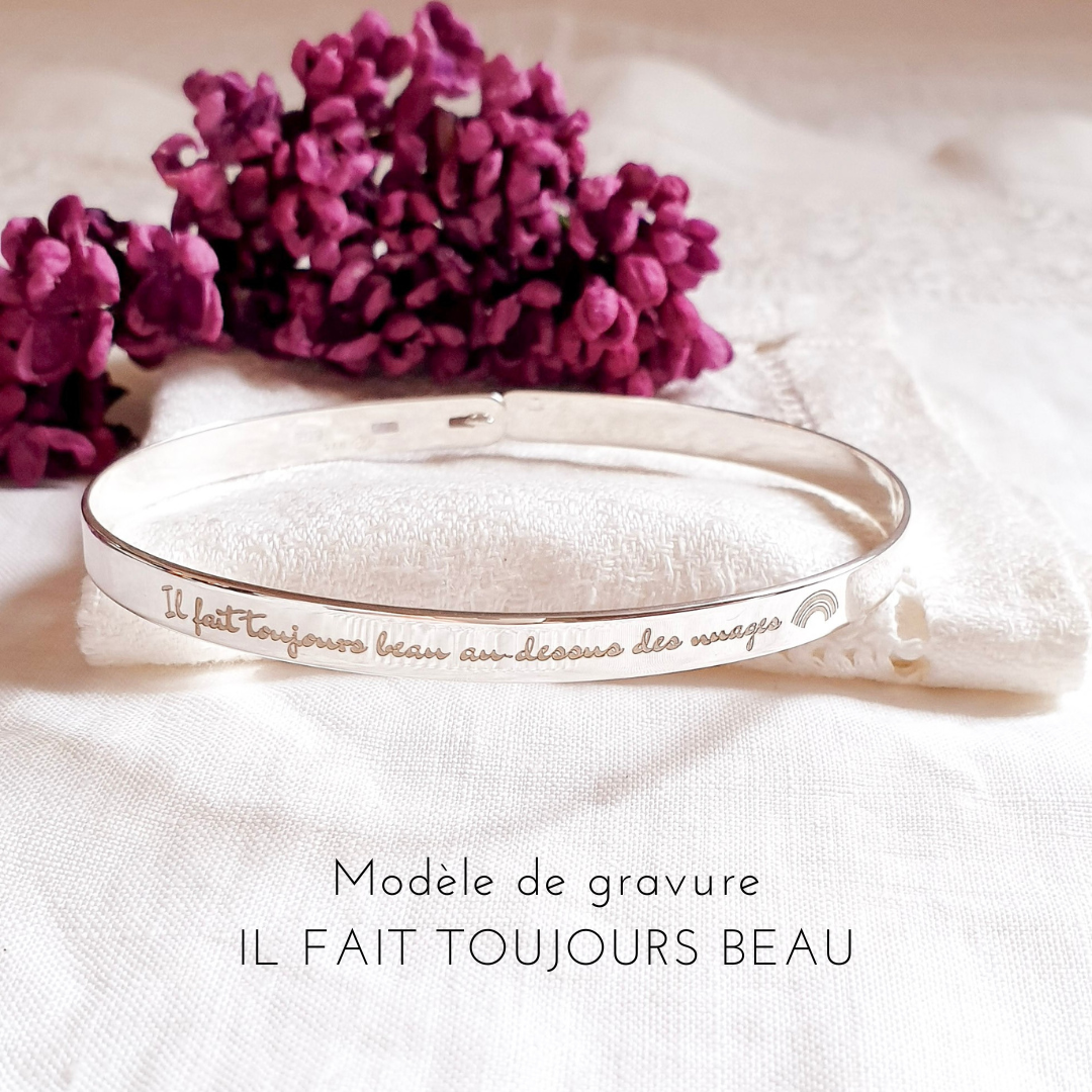 bracelet jonc argent il faut toujours beau
