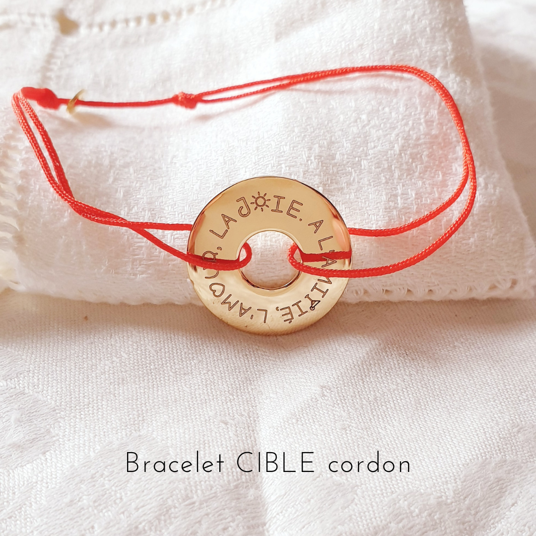 bracelet cible personnalise a l amitie l amour la joie cordon fin