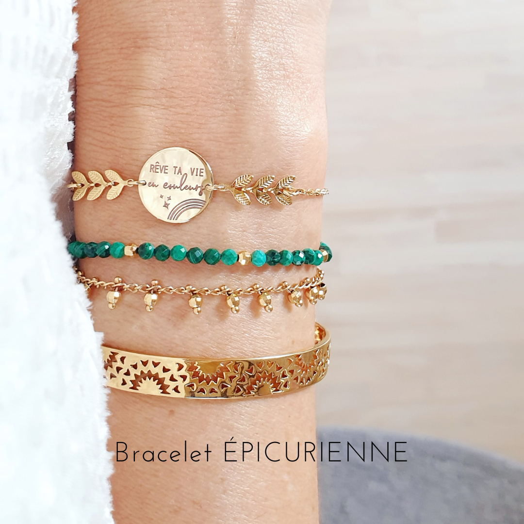 Lot - Bracelet rigide ouvrant années 1900 en or jaune finement gravé d