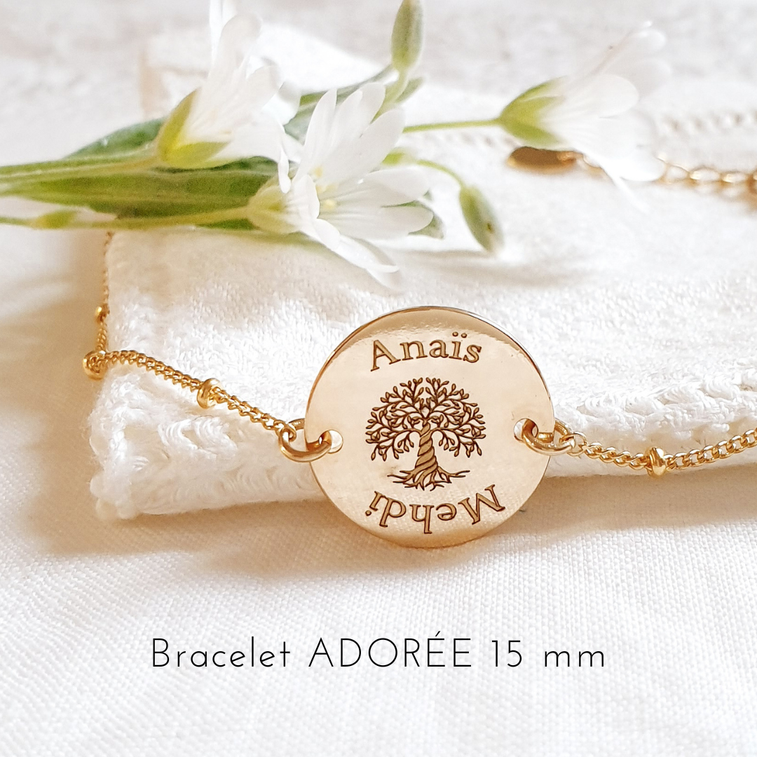 bracelet avec prenoms arbre de vie