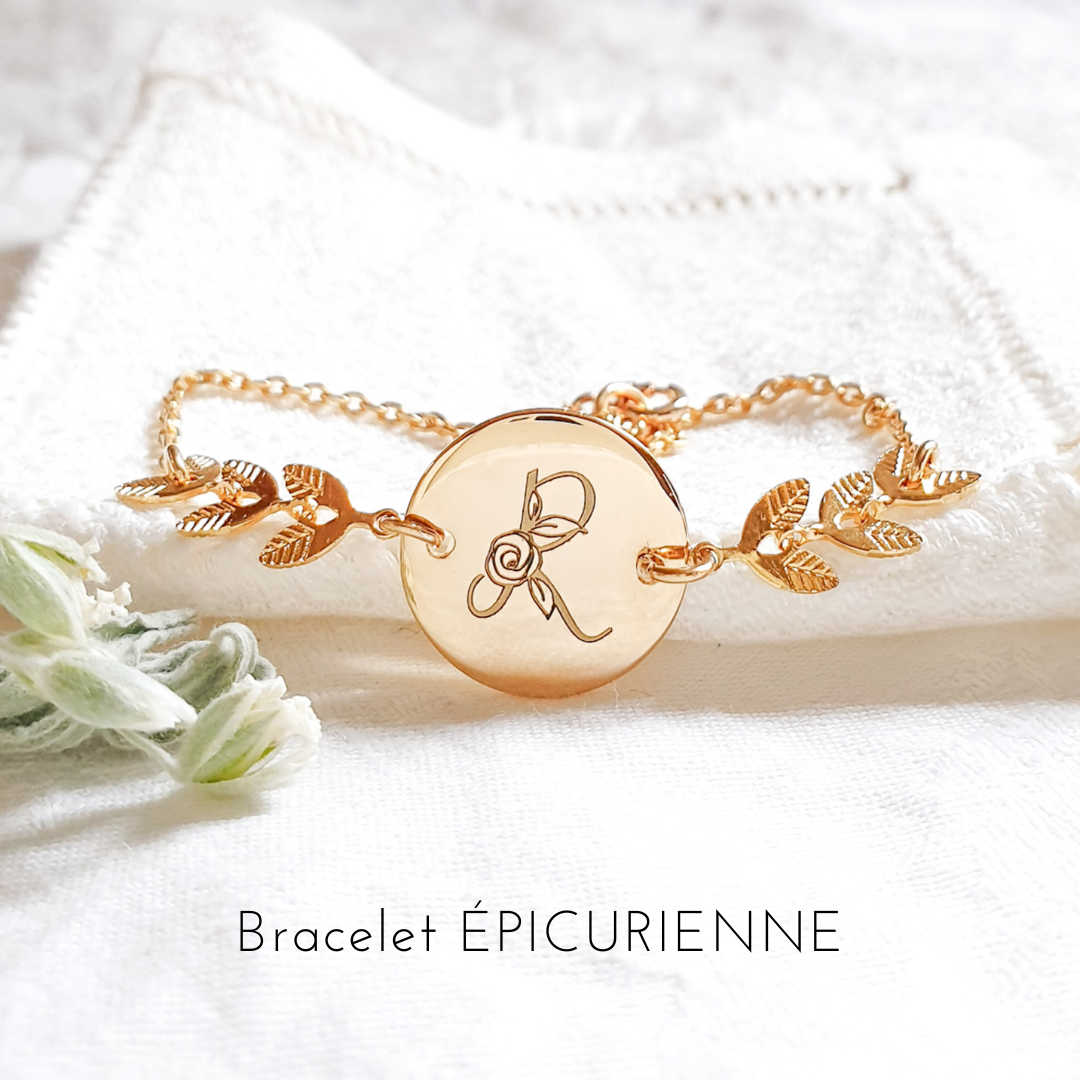bracelet prenom initiale or