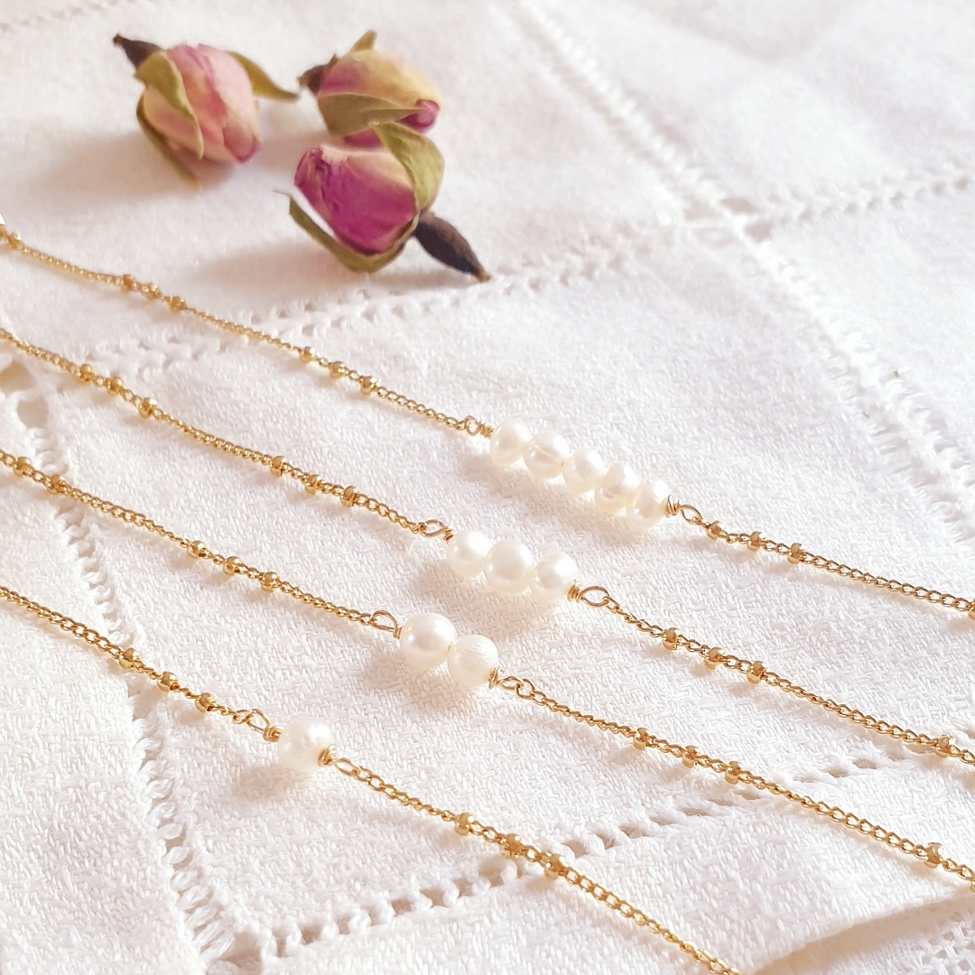 bracelet femme perle blanc