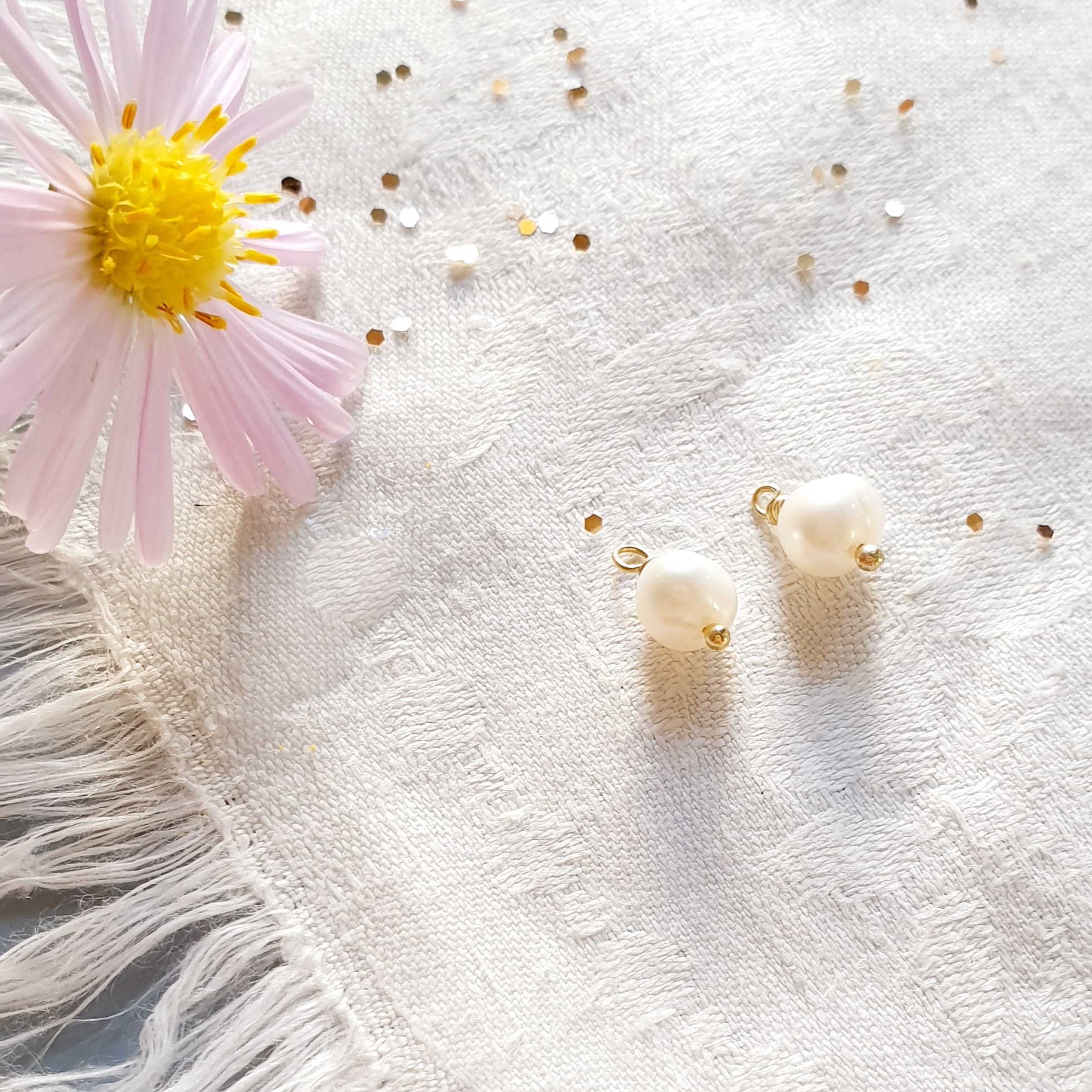 perles nacre blanche pour boucles creoles