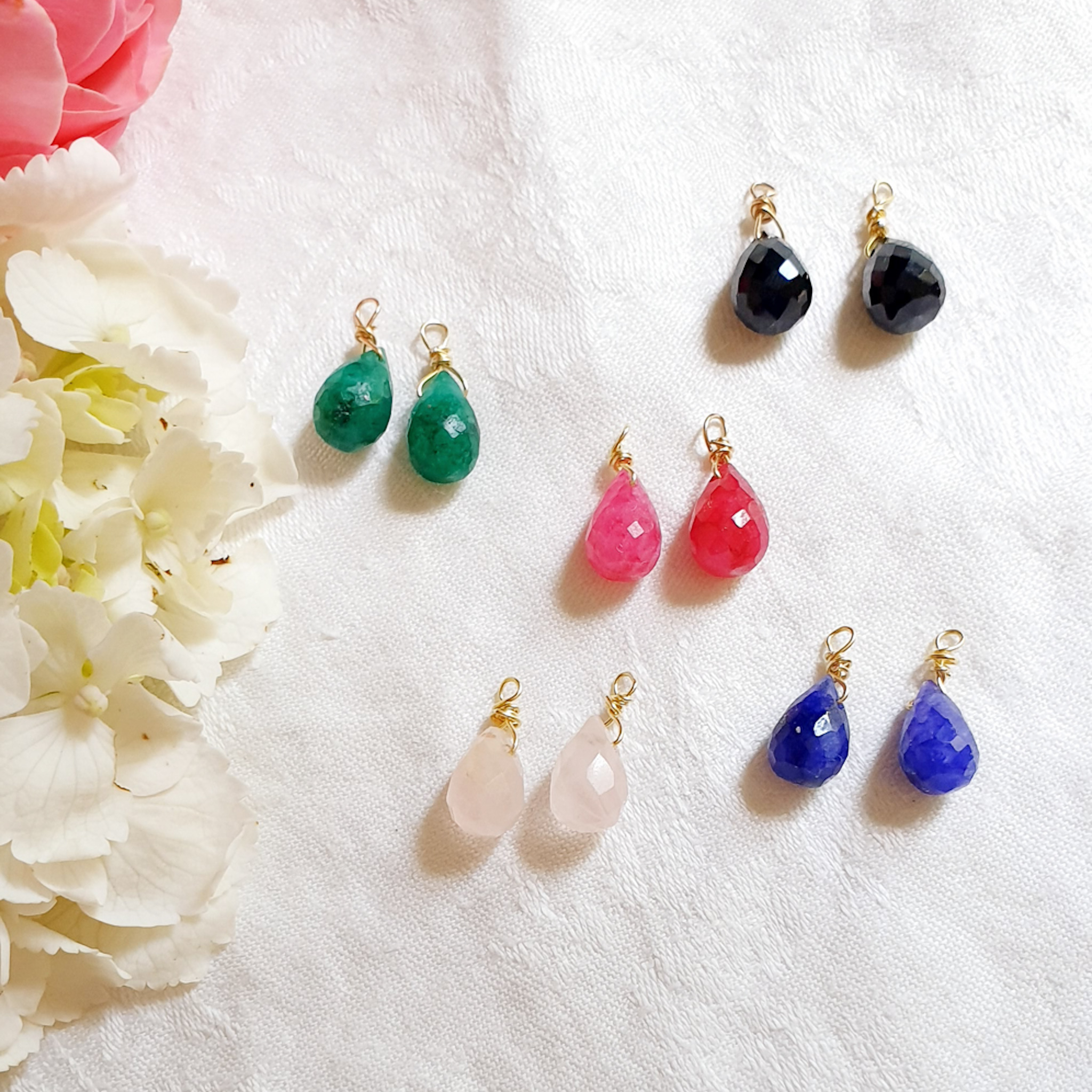 charm pierres gouttes pour boucle oreilles