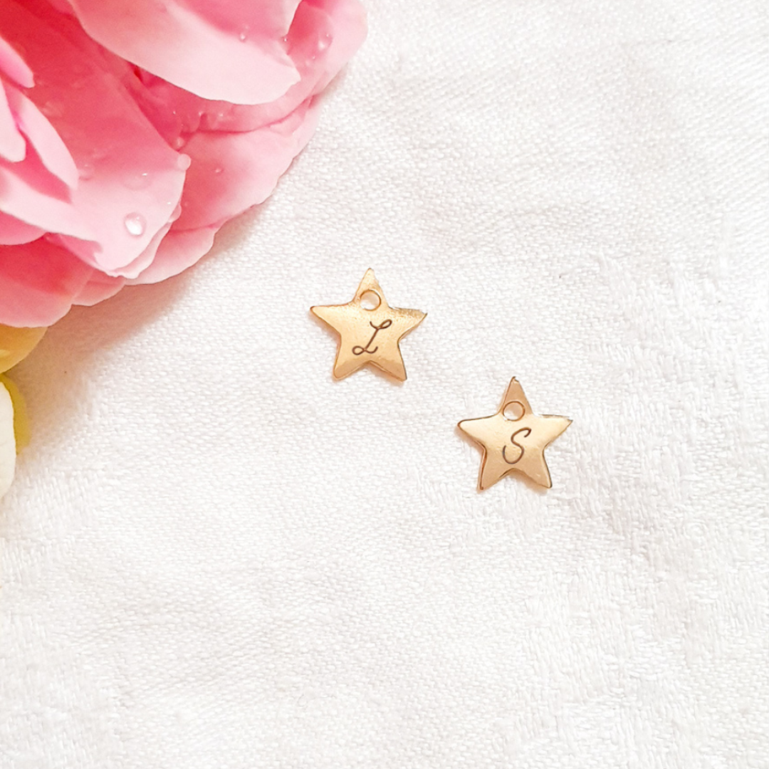 CHARMS ETOILES personnalisables pour boucles fille Or argent