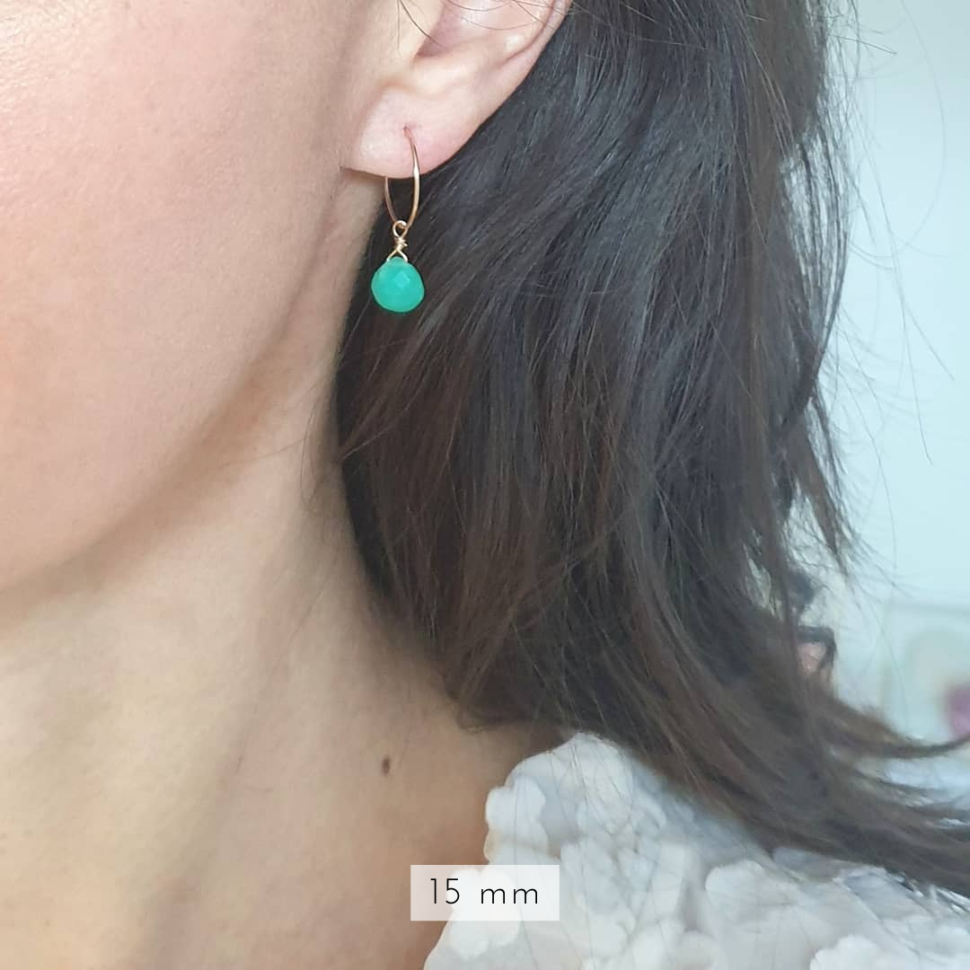 creole boucle oreille pierre vert chrysoprase