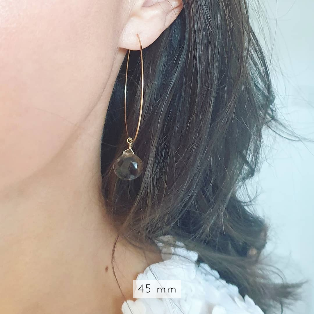 boucle oreille pierre noir
