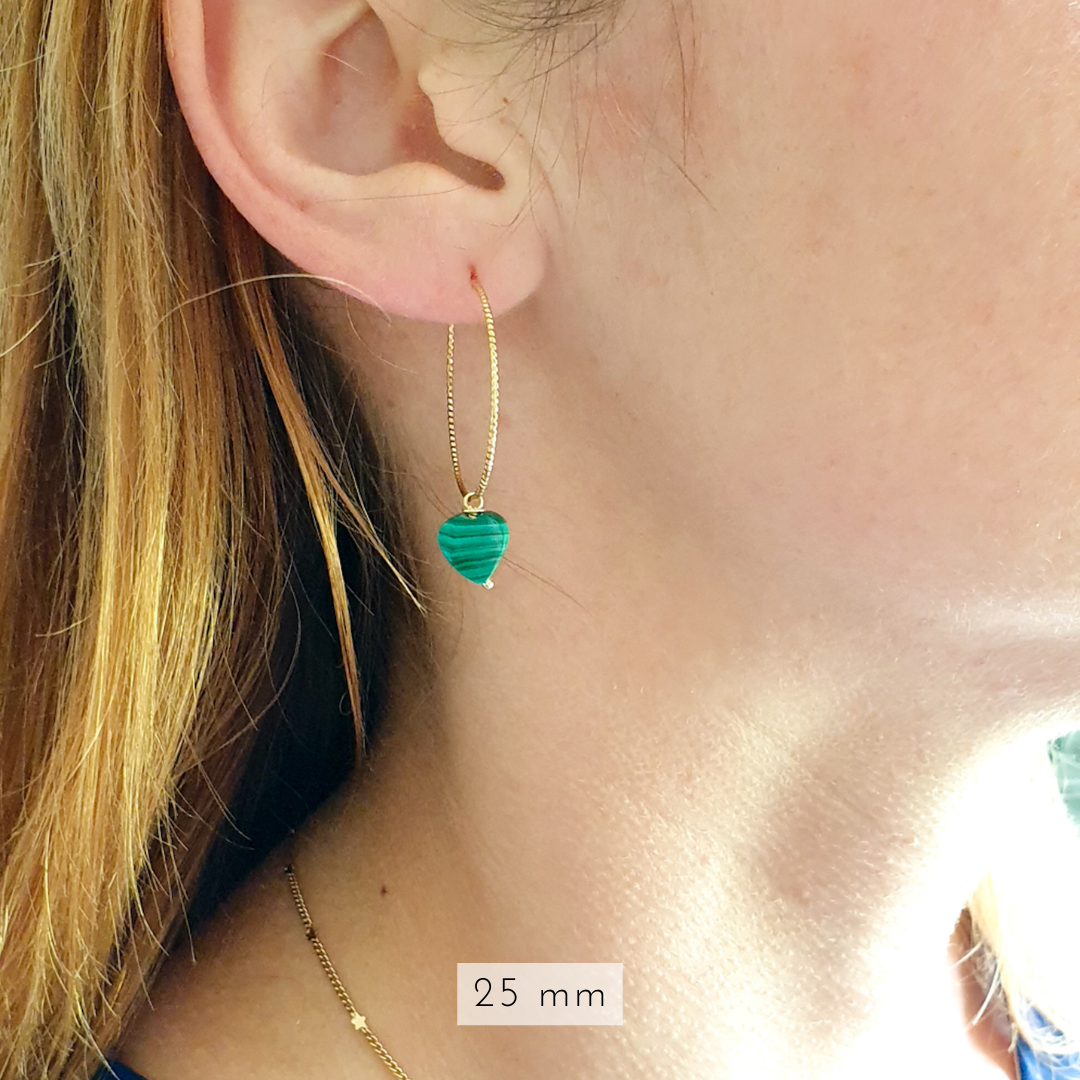 boucle oreille pierre vert