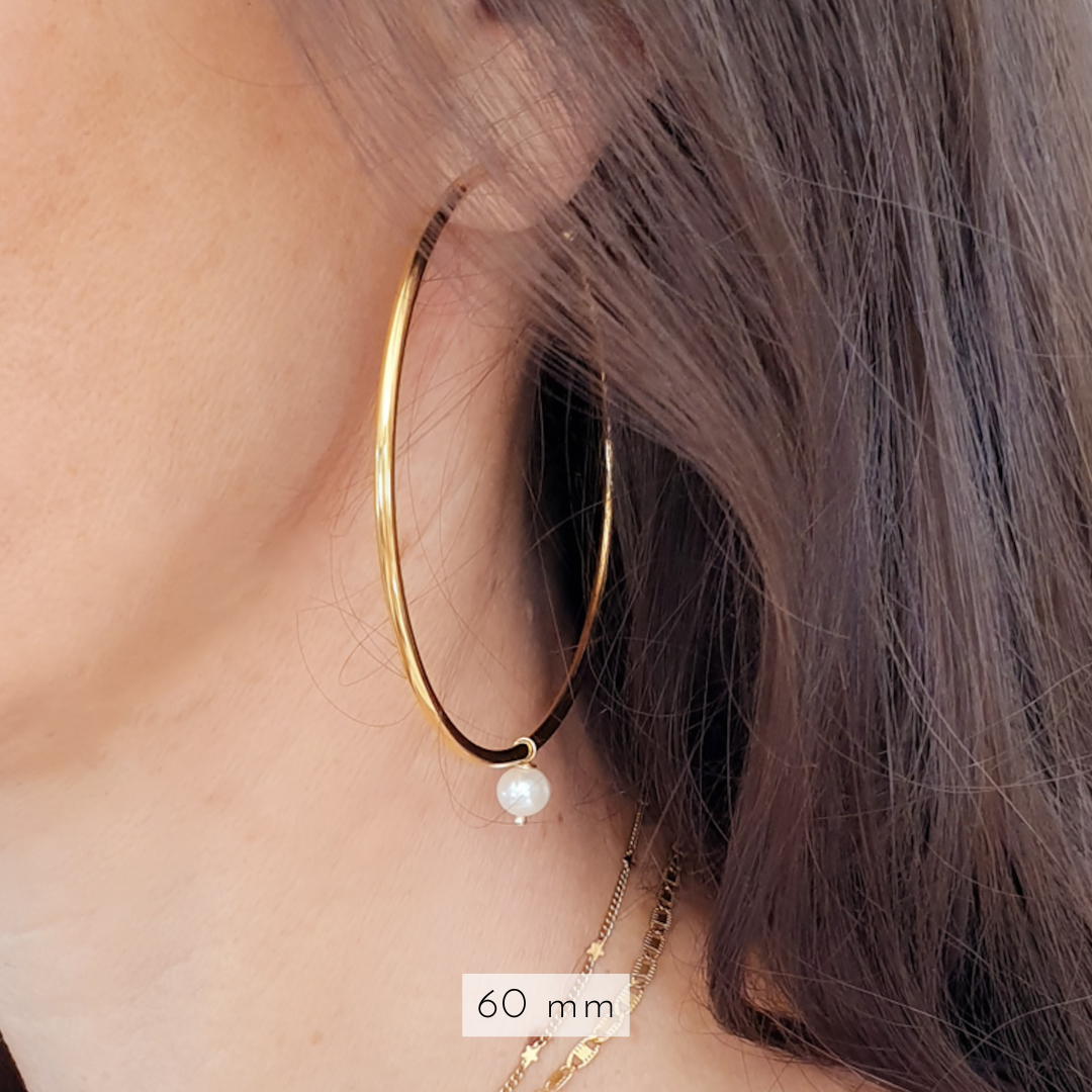 grande creole femme nacre blanc