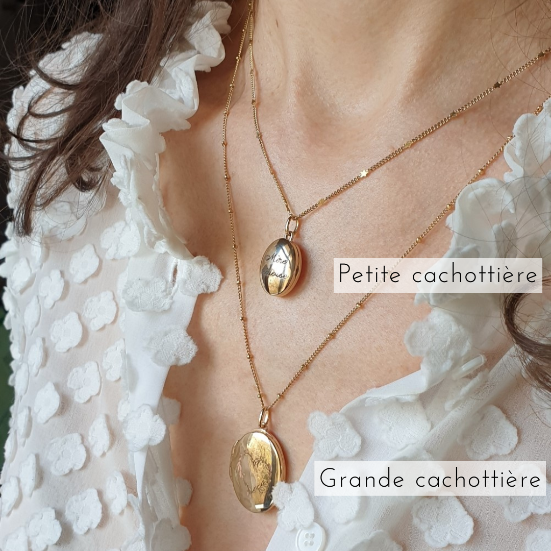 collier medaillon or