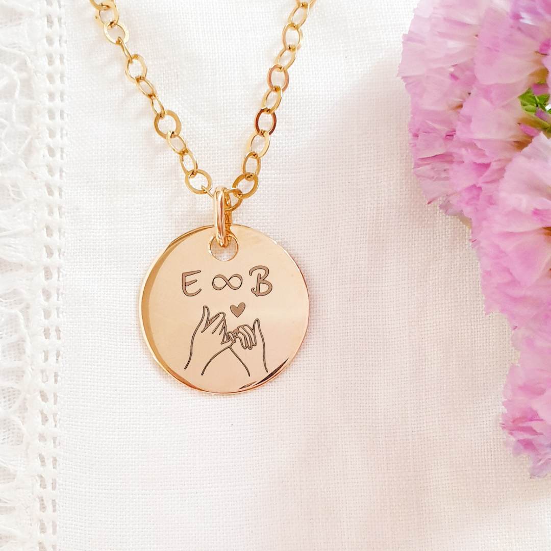 RÊVEUSE médaille plate pendentif femme personnalisé Or argent