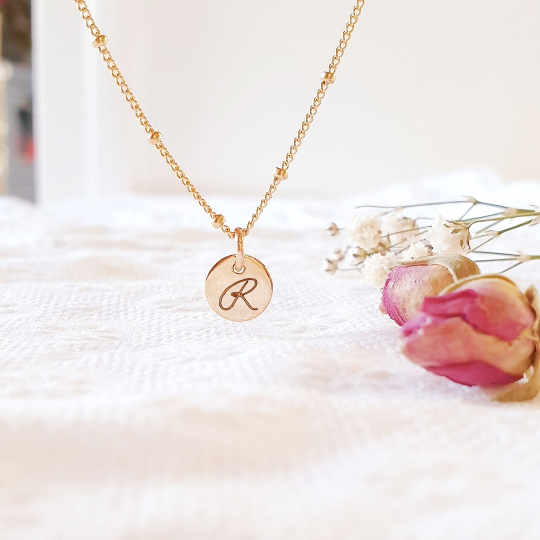 Pendentif personnalisé petite médaille or argent MINI RAYONNANTE