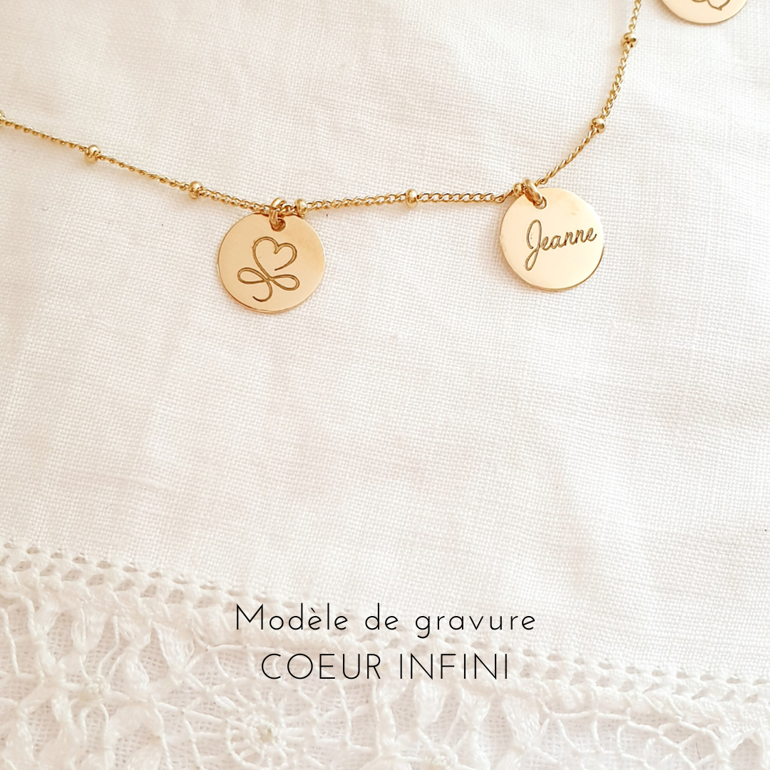 collier prenom grave coeur