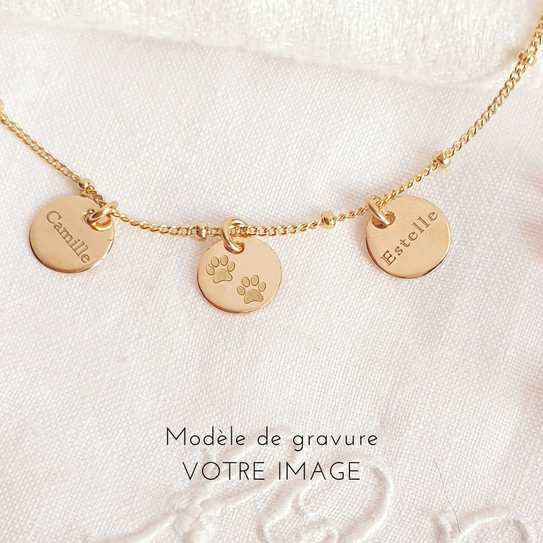collier empreinte chat prenom