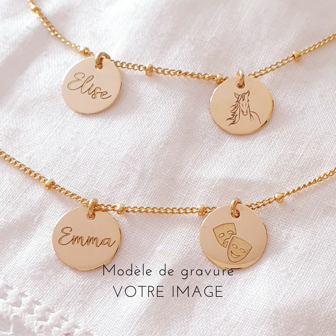 bracelet dessin grave cheval prenom