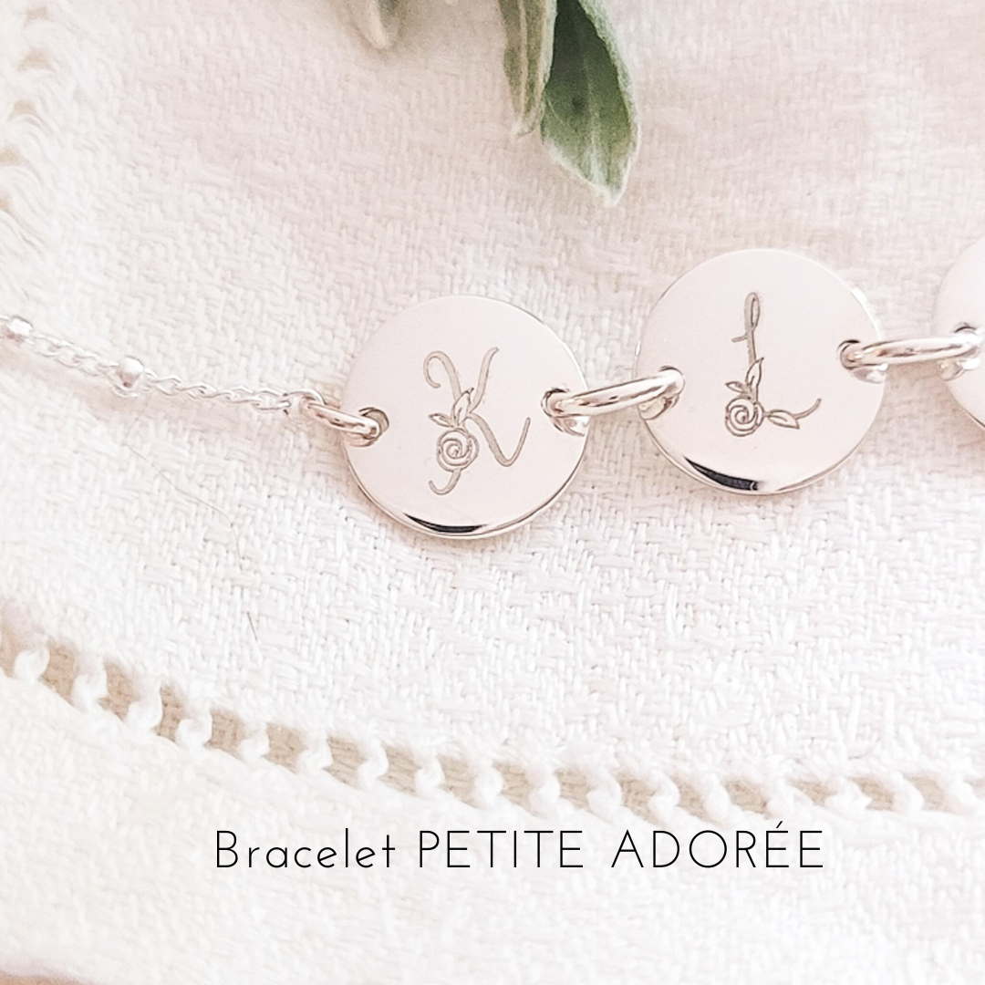 bracelet lettres initiale argent