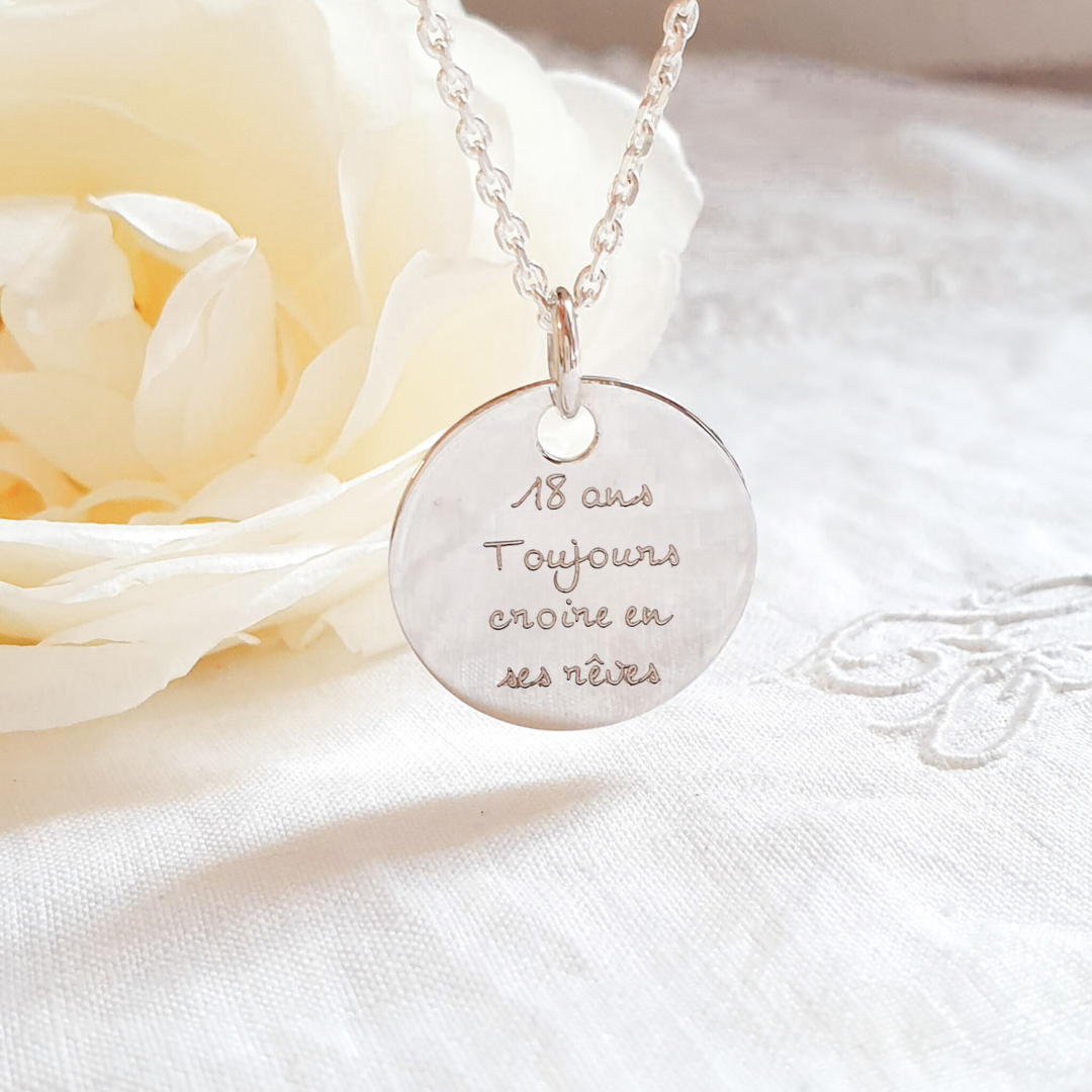 Collier personnalisé homme médaille RÊVEUR