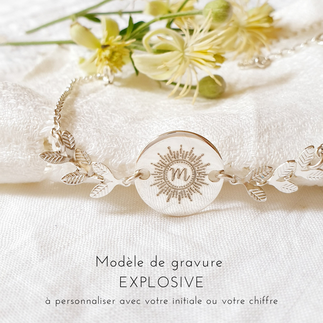 bracelet argent femme personnalise lettre initiale original