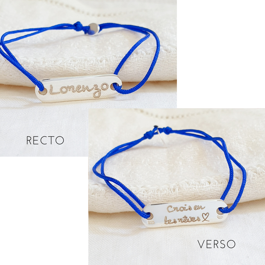 bracelet garcon personnalise argent cordon