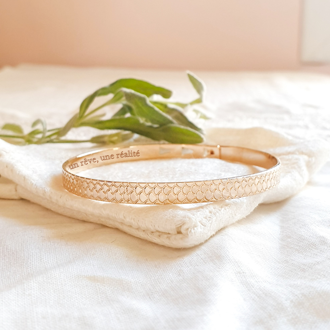 SERPENT bracelet jonc personnalisable à l\'intérieur