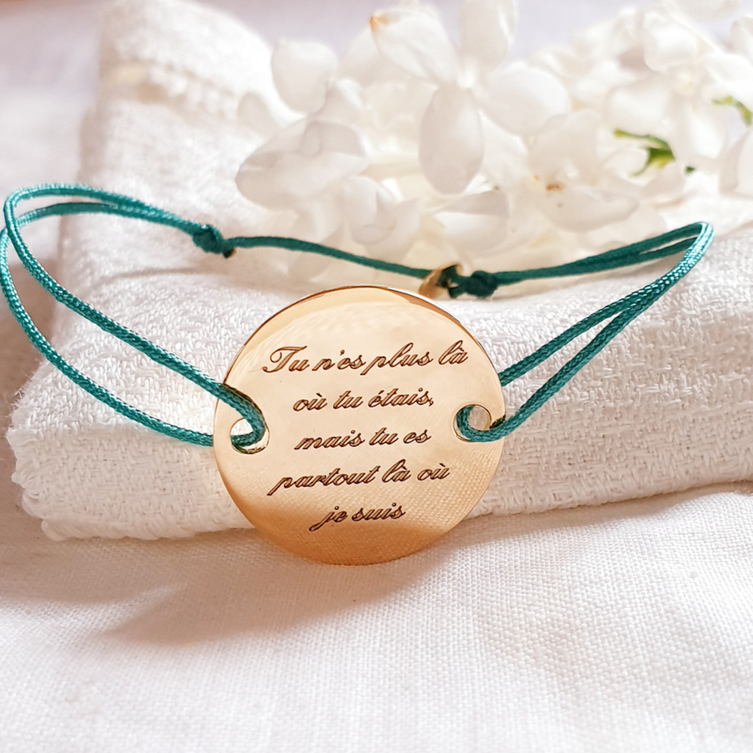 bracelet cordon personnalisable medaille jeton