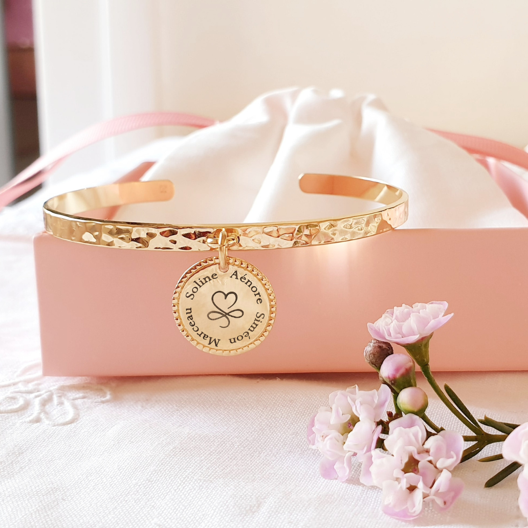 Jonc Martele Bracelet Or Rose Jonc Bracelet Jonc Personnalisé