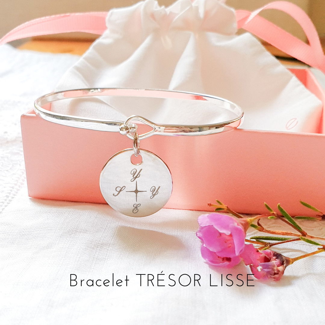 bracelet jonc personnalise initiales famille