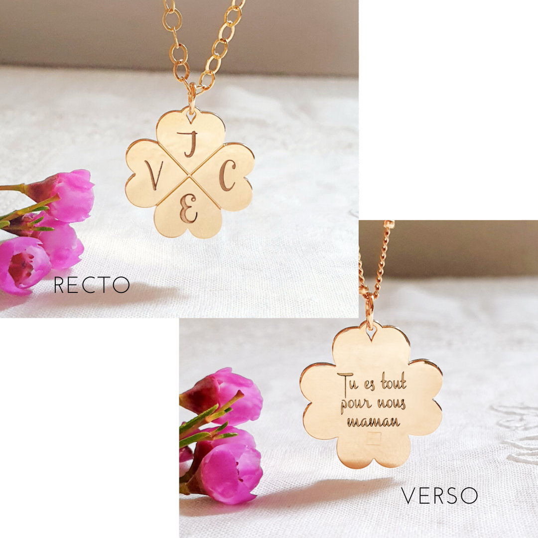 collier maman porte bonheur grave