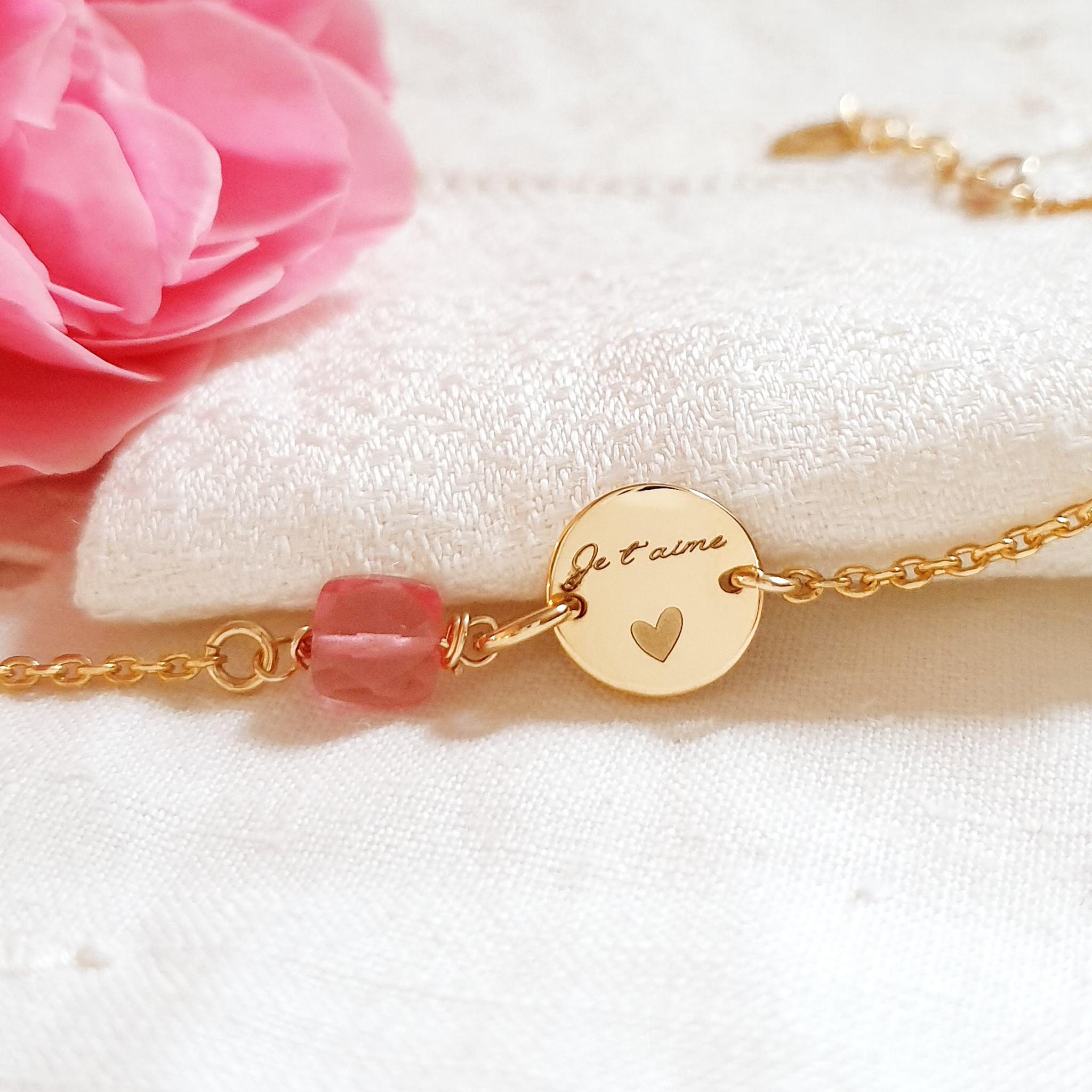 bracelet grave je t aime cadeau st valentin femme