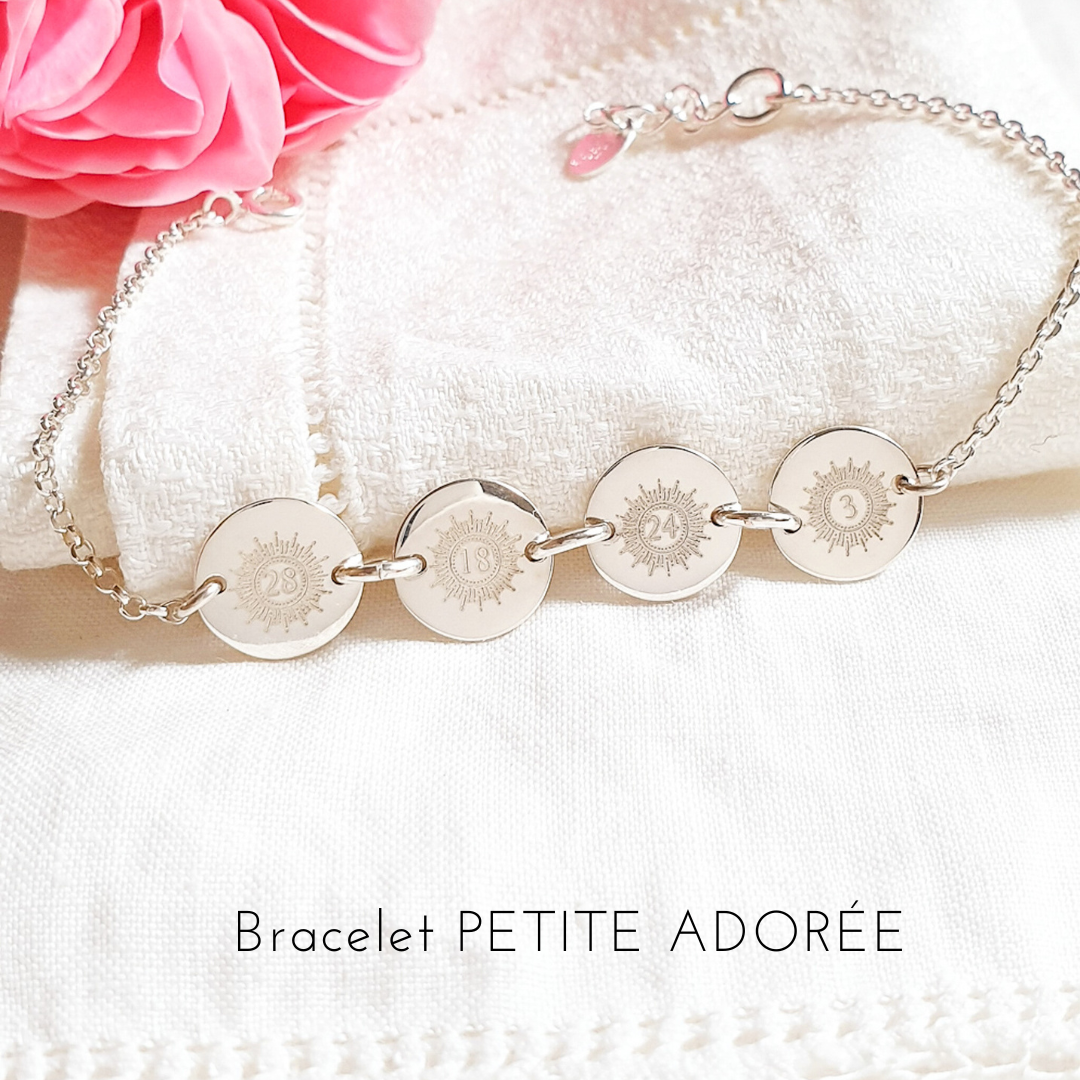 bracelet prenom petites medailles argent