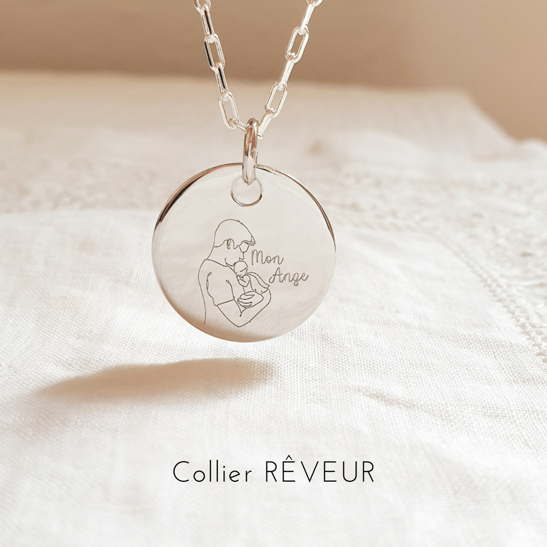 collier argent homme souvenir bebe deuil bijou pour papa