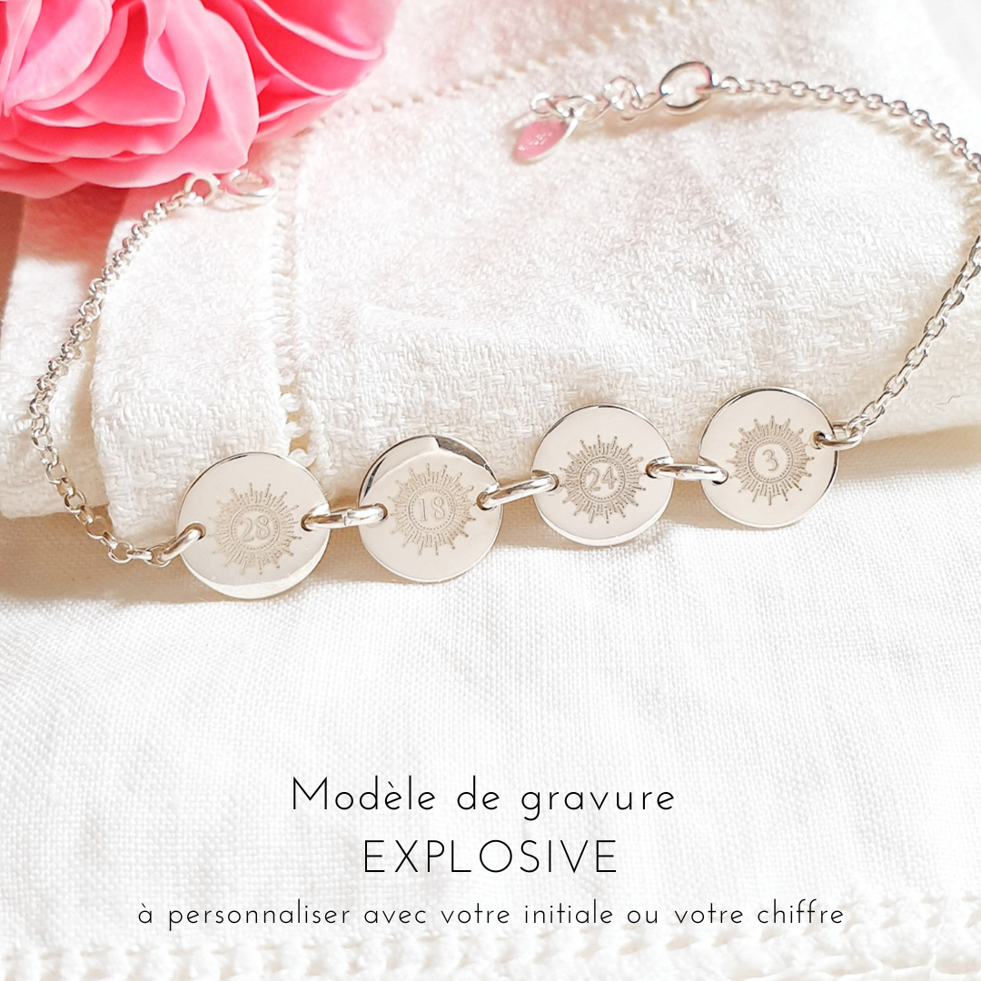 bracelet prenoms argent petites medailles