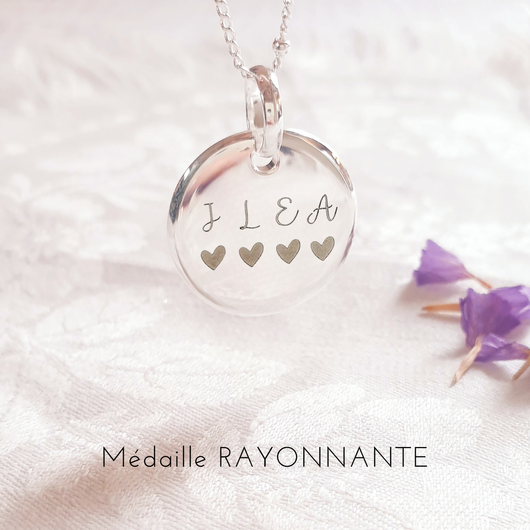 collier maman argent avec initiales