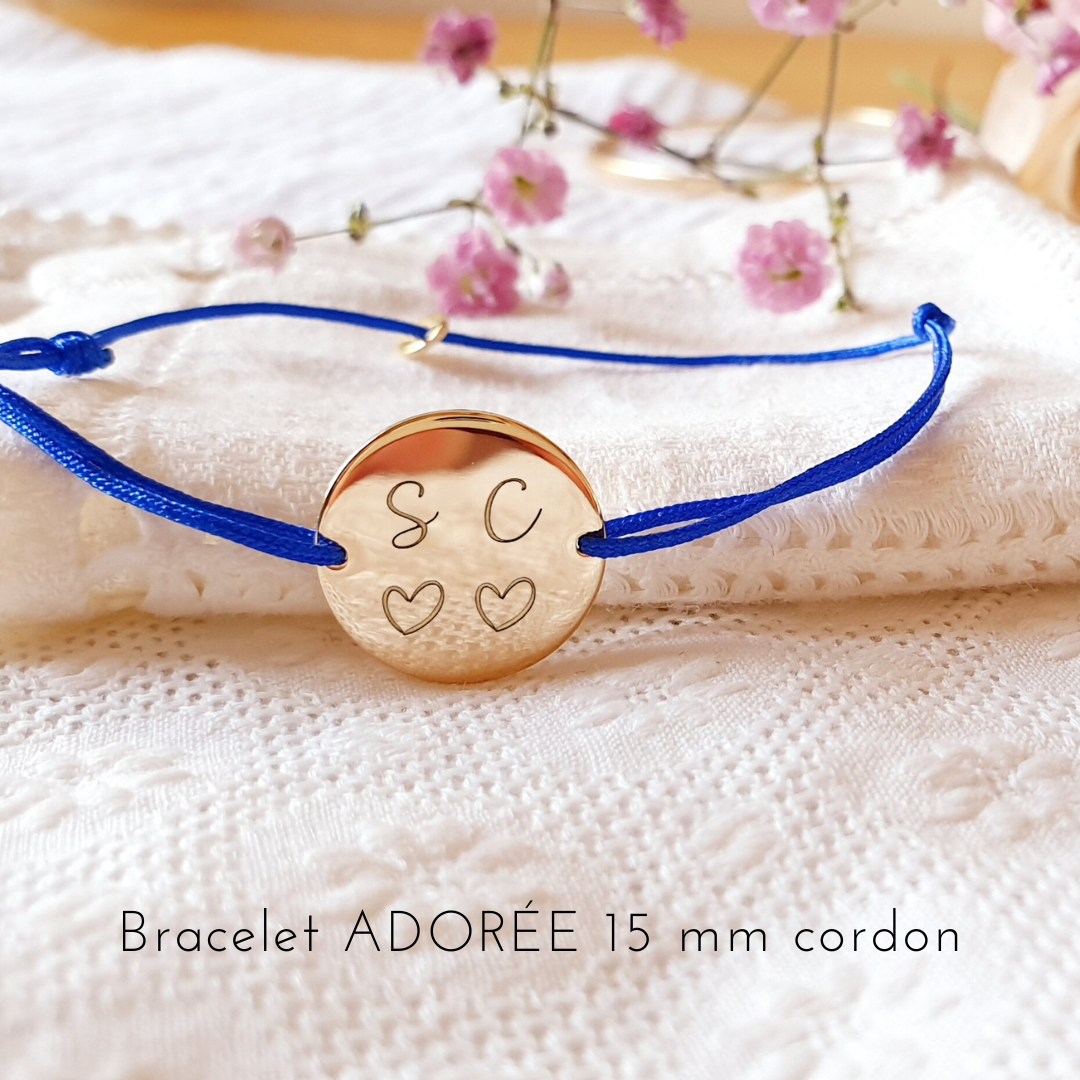 bracelet maman cordon personnalise avec initiales