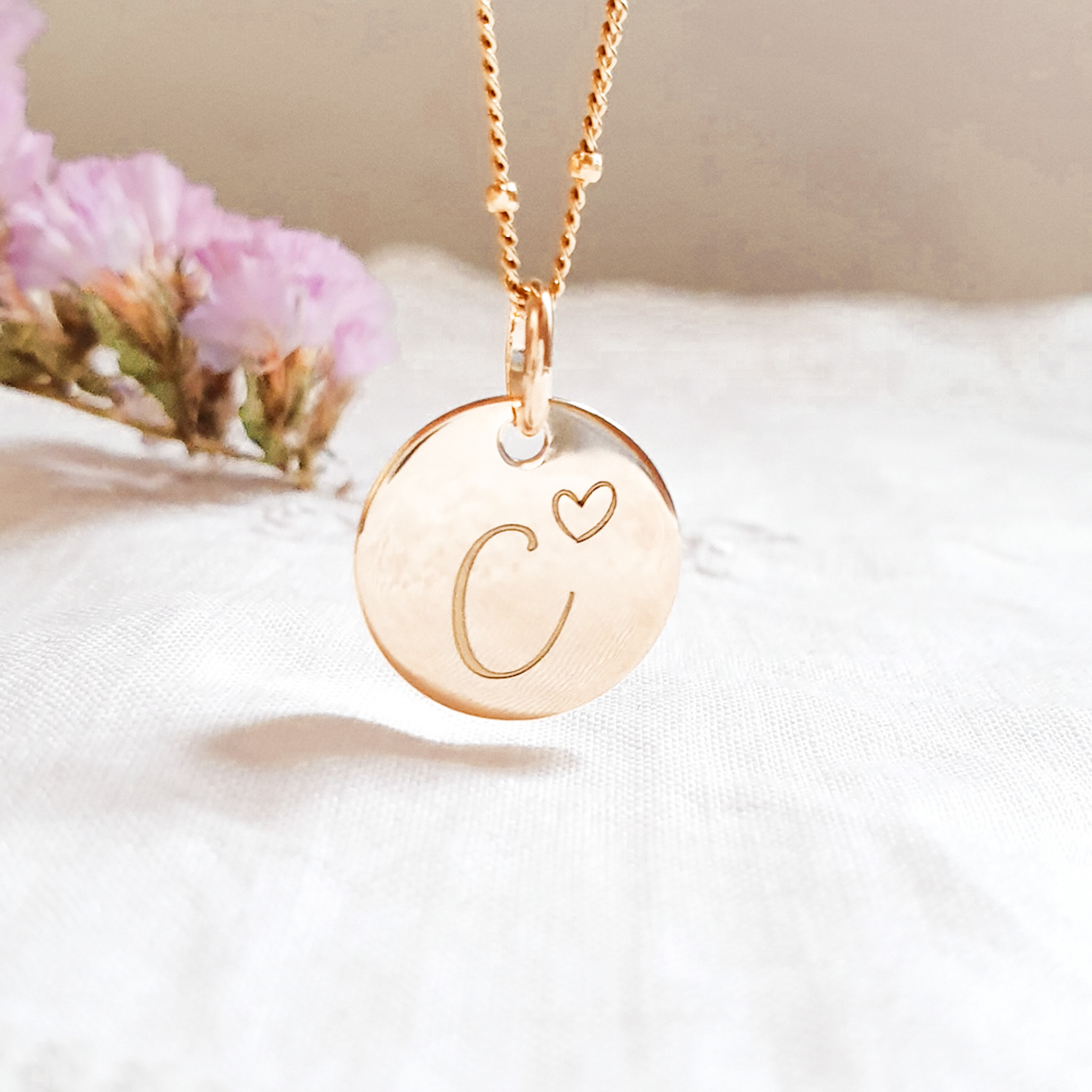pendentif personnalise initiale or