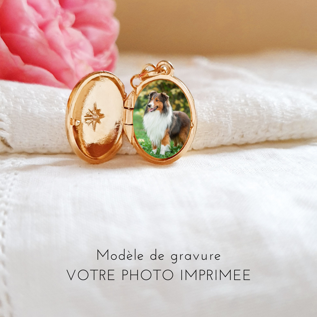 medaillon photo commemoratif chien