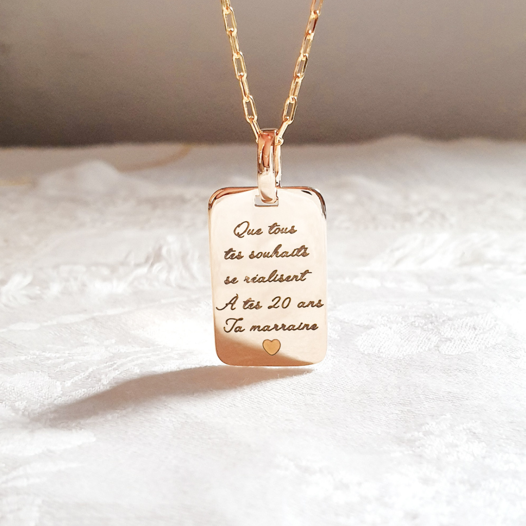 pendentif rectangle cadeau personnalise filleule
