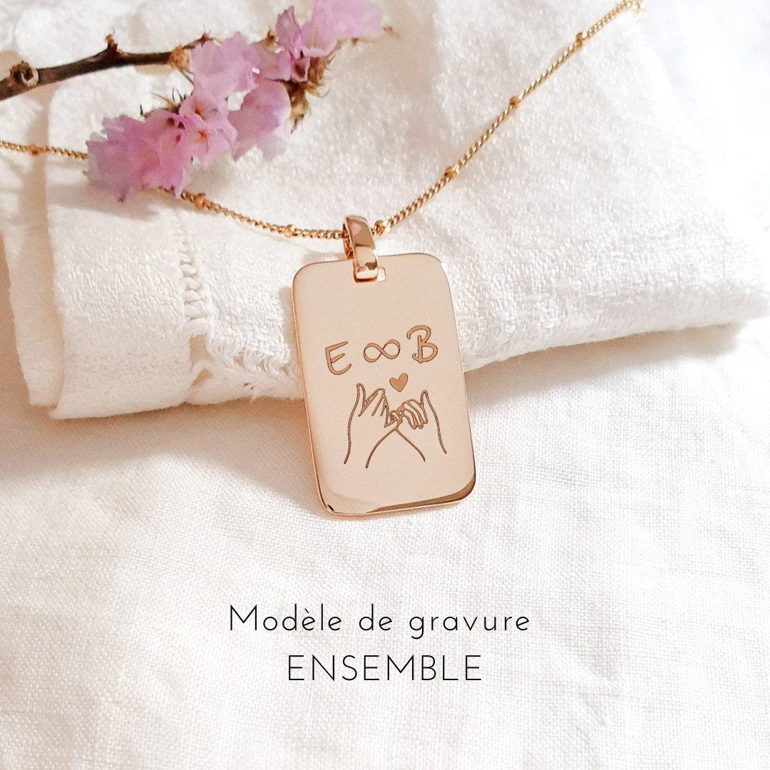bijou plaque personnalise amoureux