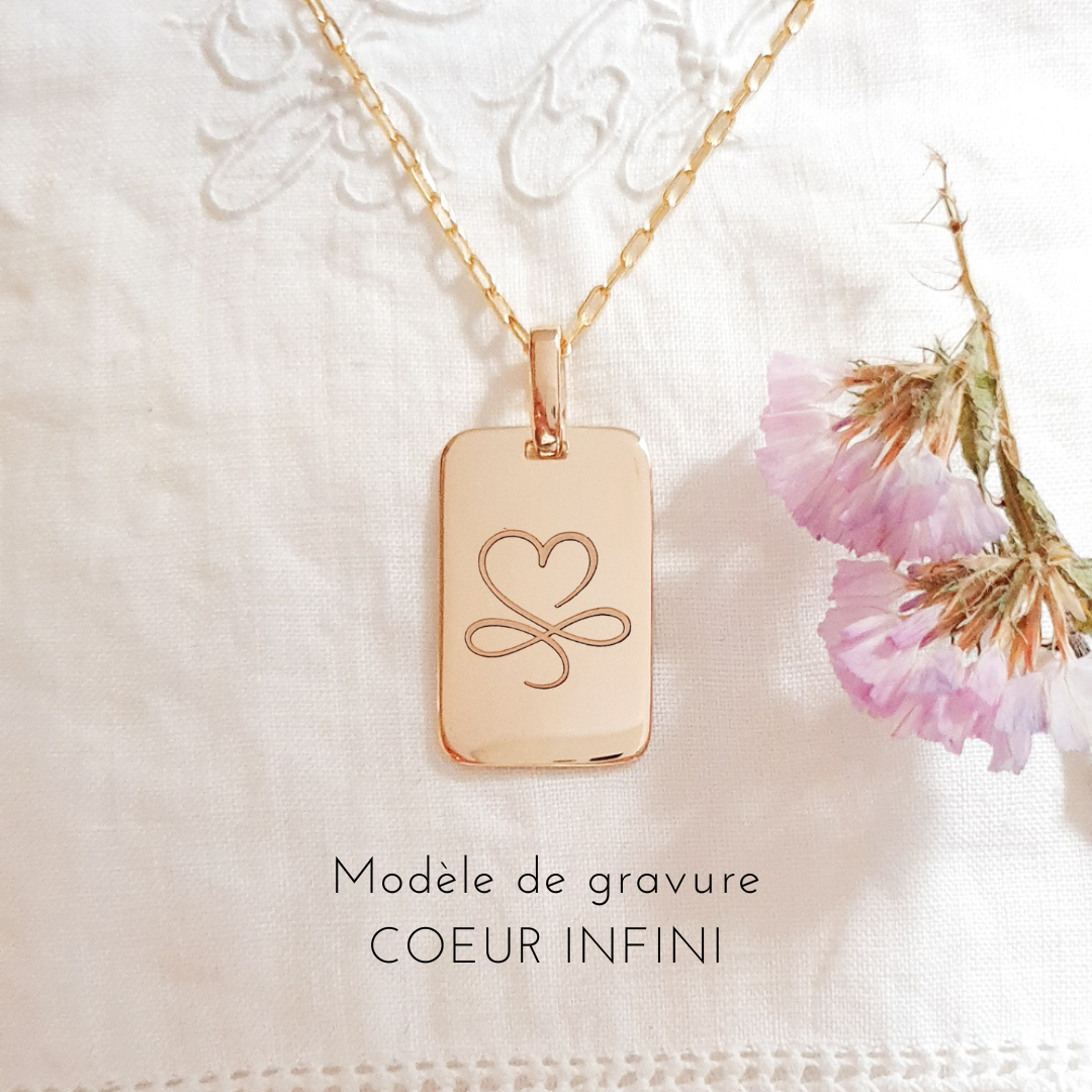 plaque pendentif coeur infini