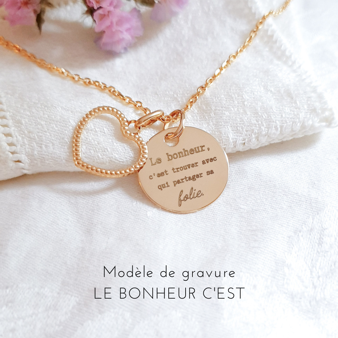 medaille coeur personnalisable cadeau pour amie
