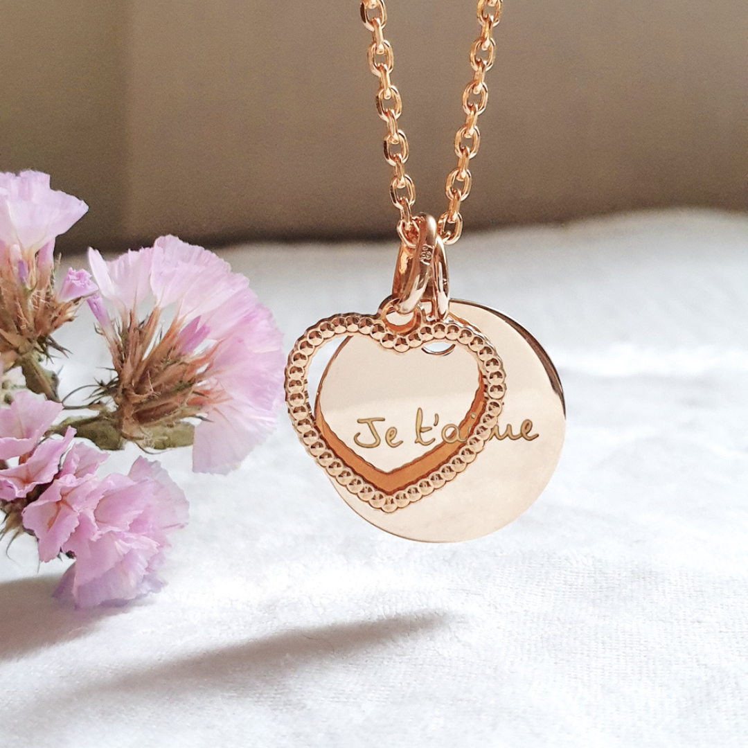 collier personnalise medaille coeur