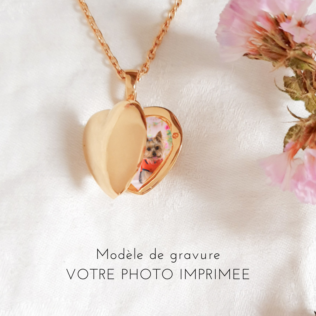 collier medaillon photo cadeau fille