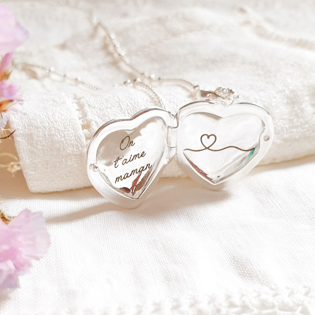 cadeau personnalise pour maman bijou coeur grave