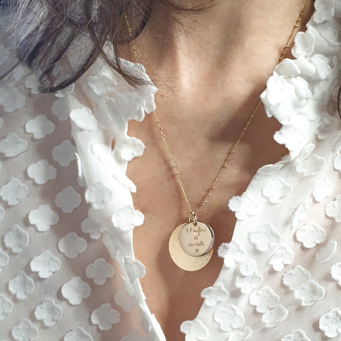 double pendentif personnalise message d amour