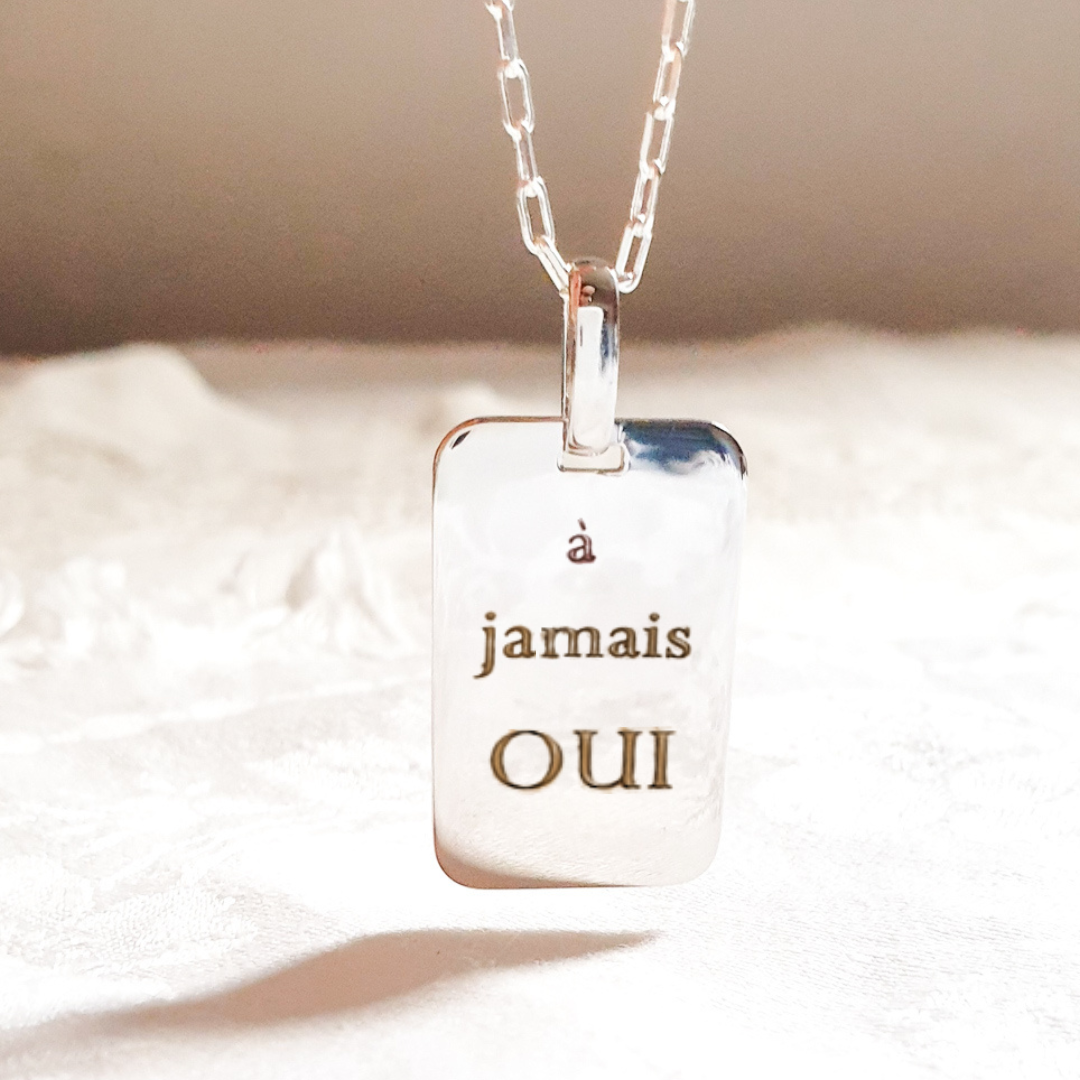 Collier plaque personnalisé gravé pour homme en or ou argent