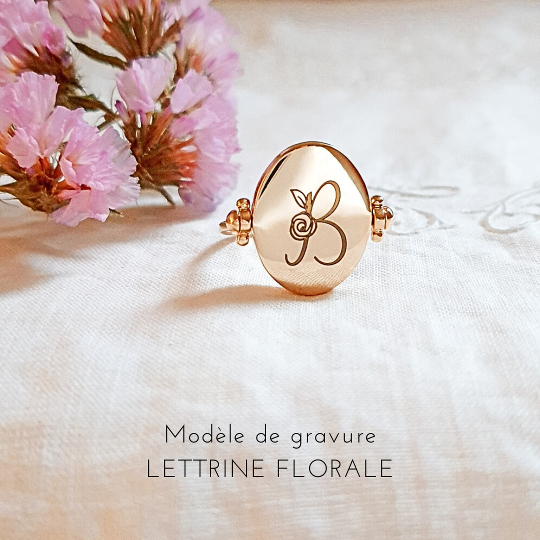 bague prenom initiale personnalisee reversible
