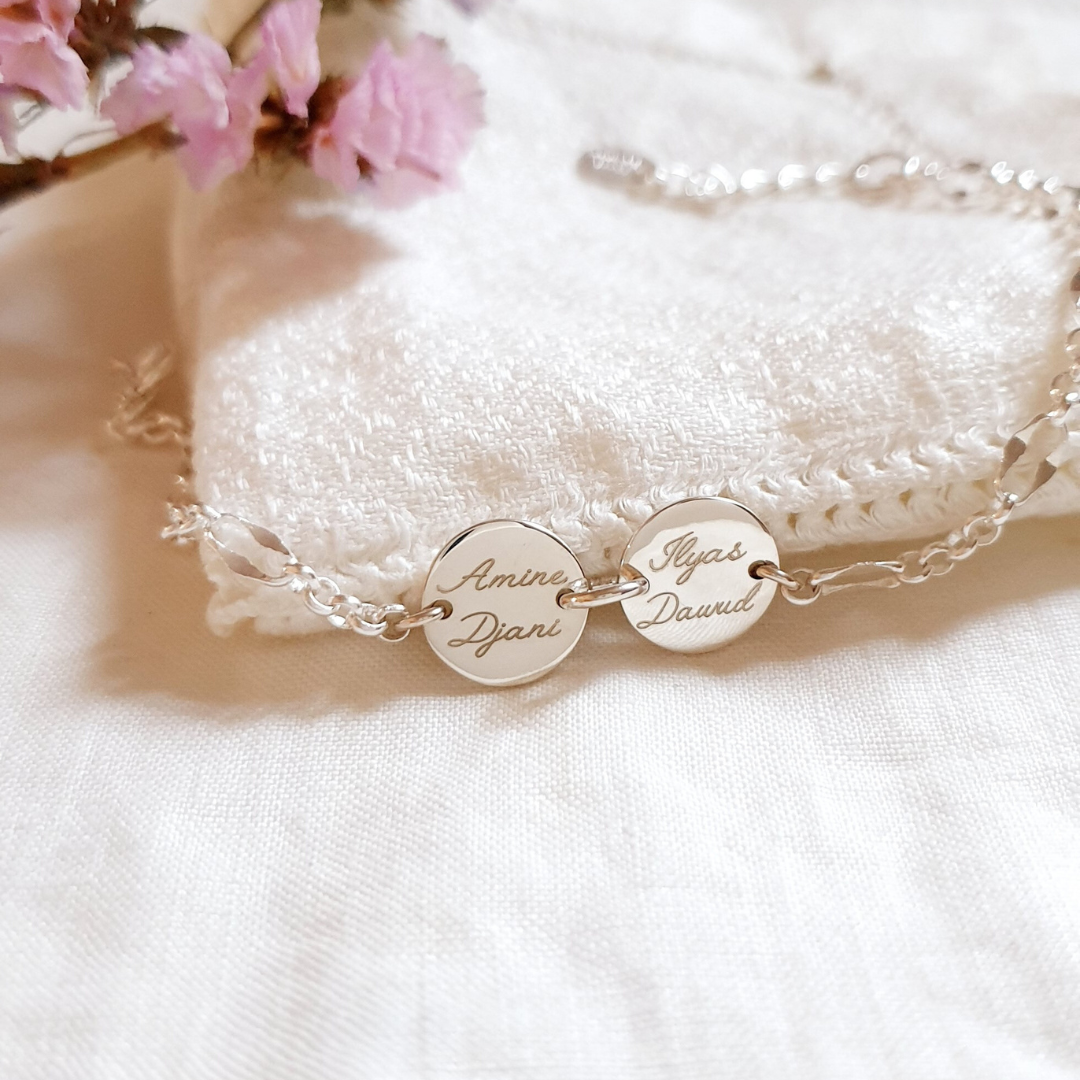 bracelet argent femme personnalisables prenoms