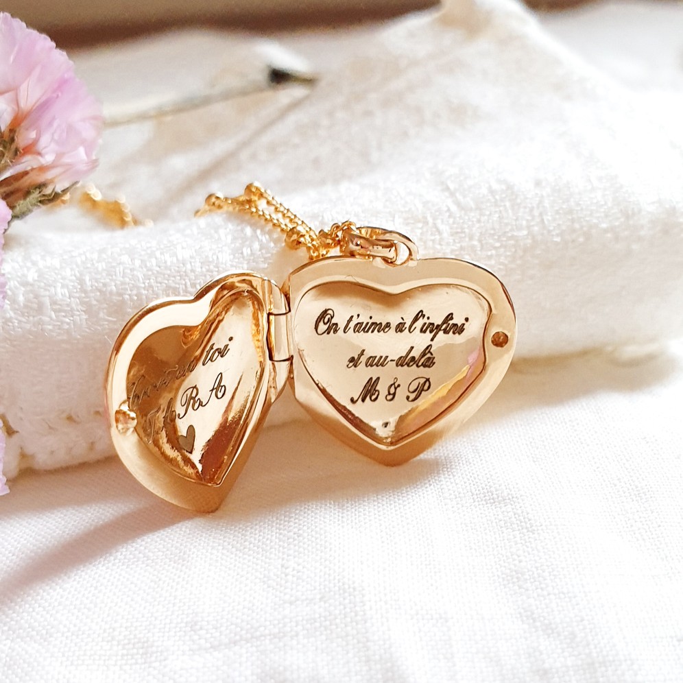medaillon coeur grave